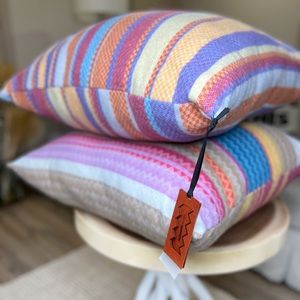 Missoni Home Geometric Stripe Multicolored Throw Pillow, Wool, Feather, designer